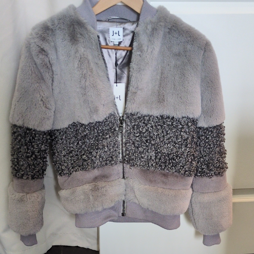 NEW W TAGS John + Jenn Gray Textured Bomber Jacket